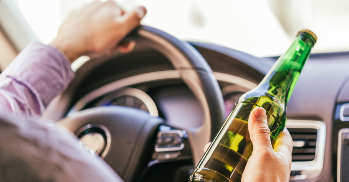 beer bottle in car